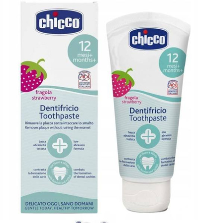 Chicco Pasta Do Zębów 50 Ml Bez Fluoru 12 M+ Truskawka