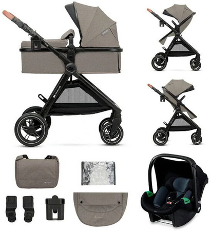 Kinderkraft Esme Wózek Głęboko-Spacerowy 3w1 Sand Beige