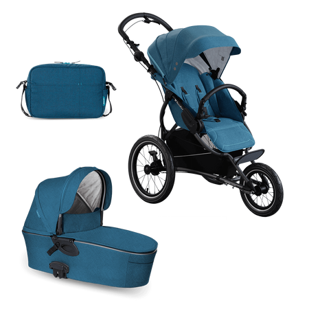 X-Lander X-Run Wózek Głęboko-Spacerowy z Torbą Petrol Blue