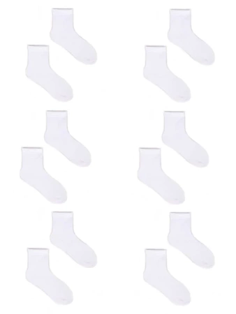 Yoclub! Skarpety Chłopięce Gładkie Białe 6Pak 39-42
