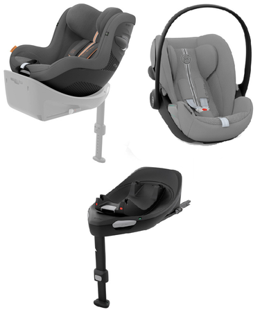 Cybex Sirona G I-Size Fotelik 0-20kg Plus Lava Grey + Cybex Cloud G I - Size Fotelik Stone Grey Plus 0-13kg + Cybex Baza G Black