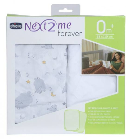 Chicco Next2Me Forever Prześcieradło 2szt. Grey Sheep