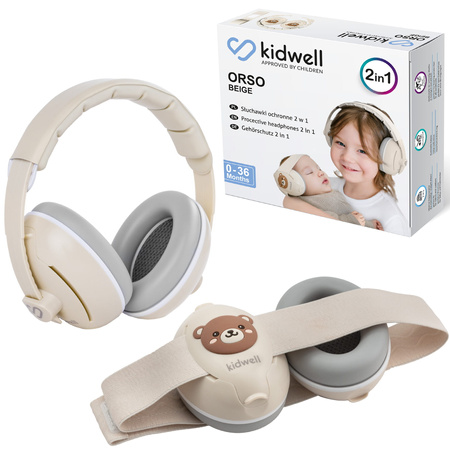 Kidwell Orso Słuchawki Ochronne Beige 2w1