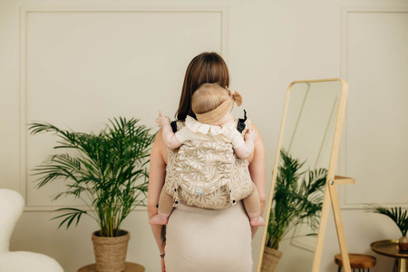 LennyLamb Nosidło Klamrowe Onbuhimo Pro Z Tkaniny Żakardowej (50% Bawełna, 50% Wiskoza Bambusowa), Rozmiar Standard - Infinity - Golden Hour