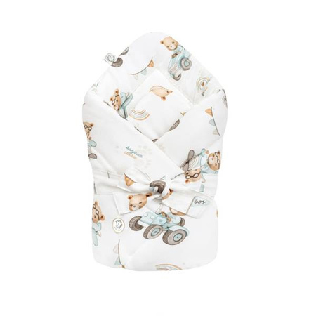 Bonjour Cherie Bambusowy Rożek dla Niemowlaka 74x74 cm Traktory