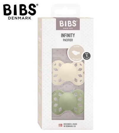 Bibs Infinity Anatomical Smoczek Anatomiczny Silikonowy 2-pak r.S Ivory & Sage