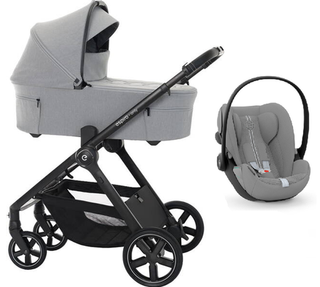 Espiro Only 2025 Wózek Głęboko-Spacerowy 407 Monument Gray + Cybex Cloud G I - Size Fotelik Samochodowy