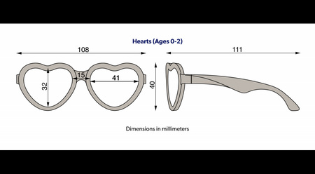 Babiators Heart Sparkle Squad Polaryzacja O-HRT005-S Rozmiar 0-2+