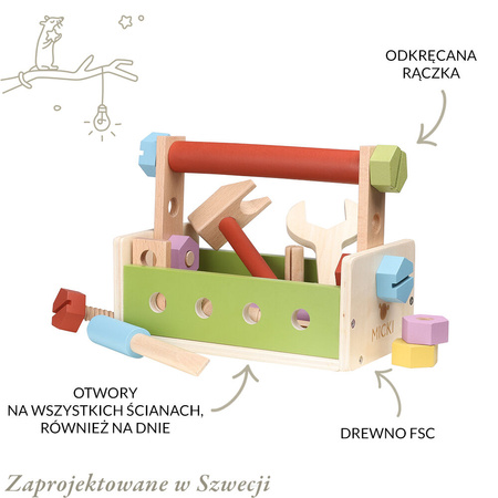 Micki Drewniane Narzędzia Zestaw Małego Majsterkowicza
