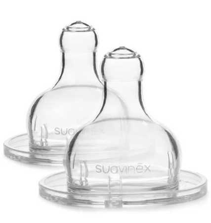 Suavinex Smoczki Do Butelek Kształt Okrągły +0m 3-przepływowy 2szt.