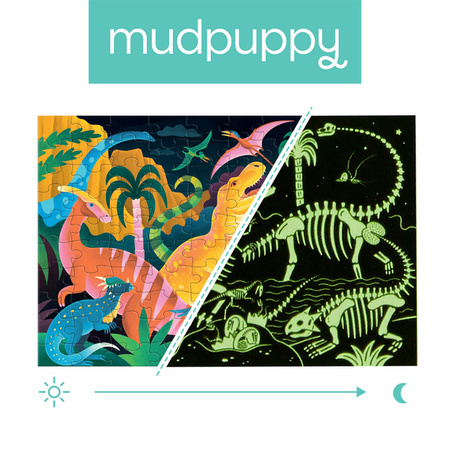 Mudpuppy Puzzle świecące w ciemności Park dinozaurów 100 elementów 5+