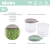 BEABA Zestaw pojemników słoiczków szklanych z zamknięciem 2 x 250 ml Sage green/Gazelle
