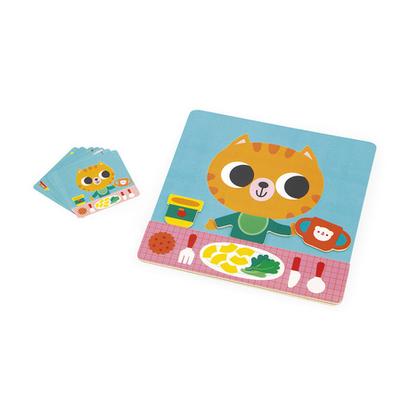 Janod Magnetyczna układanka Plan dnia Kot 2+
