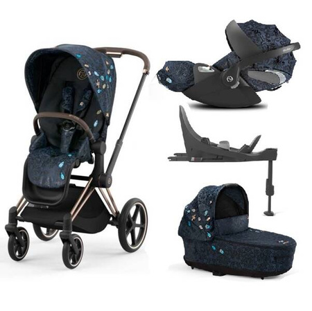 Cybex Priam 4.0 Wózek Głęboko-Spacerowy + Fotelik Samochodowy Cloud T 0-13kg + Baza T Jewels of Nature