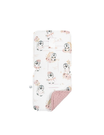 Bonjour Cherie Duża bambusowa wkładka do wózka Paris z minky sepia rose 86x37