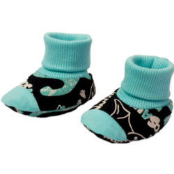 Nicol Buciki Niemowlęce Niechodki Do Wózka 62 Turkusowe z Czarnymi Elementami