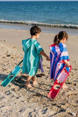 QUUT Dwustronne poncho kąpielowe dla dzieci Lagoon