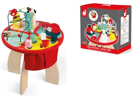 Janod Stolik Edukacyjny Drewniany Duży Baby Forest