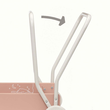 Micki Drewniany Chodzik Pchacz do Nauki Chodzenia Różówy