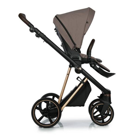 Roan Ivi 2.0 Wózek Głęboko-Spacerowy Rama Rose Gold Cocoa + Cybex Aton B2 i-Size Fotelik Samochodowy 0-13kg + Baza One Volcano Black