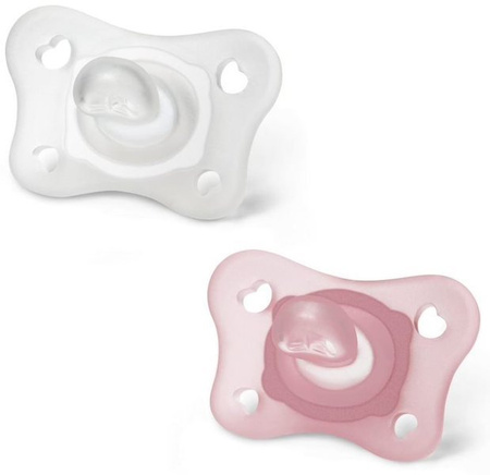 Chicco Smoczek Uspokajający Physioforma Mini Soft Silikonowy 0-2m Boy 2 Szt Girl
