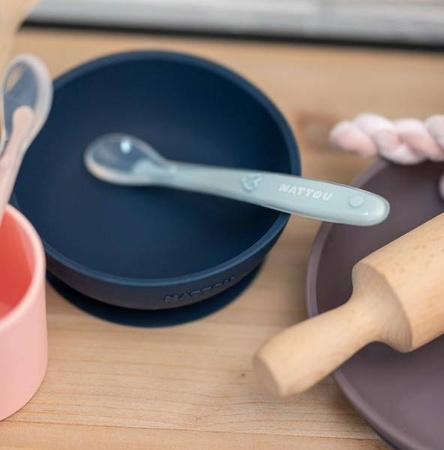 Nattou Zestaw Naczyń Silikonowych, bez BPA 2 szt Granatowy