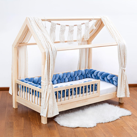 SenLove Ochraniacz do Łóżeczka Warkocz 160 cm Ciemnoniebieski