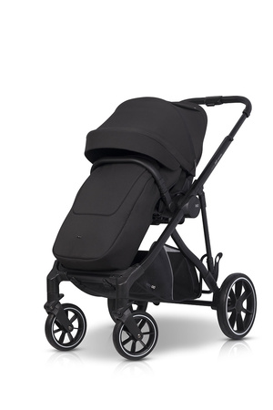 Easy Go Duoflex Wózek Głęboko-Spacerowy Bliźniaczy Rok po Roku Ebony Black 2 Siedziska 1 Gondola