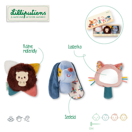 Lilliputiens Zestaw rozwijający zmysły multisensoryczny Piesek Jules 0 m+