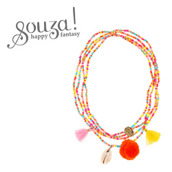 Souza! Poczwórny naszyjnik z koralików z zawieszkami wielokolorowy Sylvie