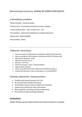 Kanguroo Baby Hamak do Wózka Czarny