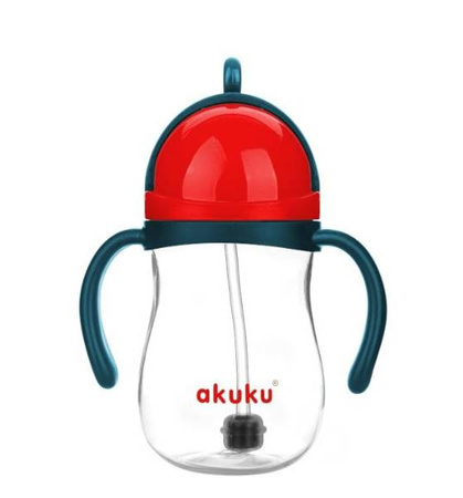 Akuku Bidon ze słomką z odważnikiem Blue/Red A0164