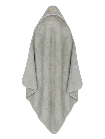 Piapimo TowelPower Ręcznik Kąpielowy z Kapturkiem Bambusowo-Bawełniany 90x90cm z Haftem Szary