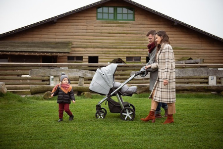 Baby Design Husky 2022 Wózek Głęboko-Spacerowy 107 Silver Grey Koła Pompowane