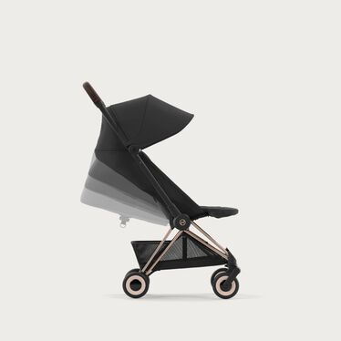 Cybex Coya Wózek Spacerowy Rama Rosegold Black Cozy Beige + Cybex Coya Moskitiera Black