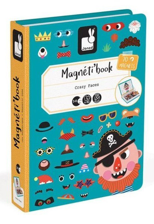 Janod Magnetibook Magnetyczna Układanka Śmieszne Buzie Chłopiec