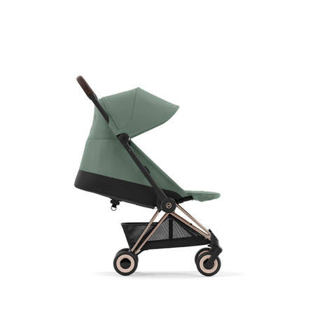 Cybex Coya Wózek Spacerowy Rama Rosegold Leaf Green + Cybex Coya Moskitiera Black