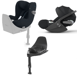 Cybex Sirona T I-Size Plus Fotelik Samochodowy 0-18 kg Plus Nautical Blue + Cybex Cloud T I-Size Plus Fotelik Samochodowy 0-13kg Plus Sepia Black + Baza T