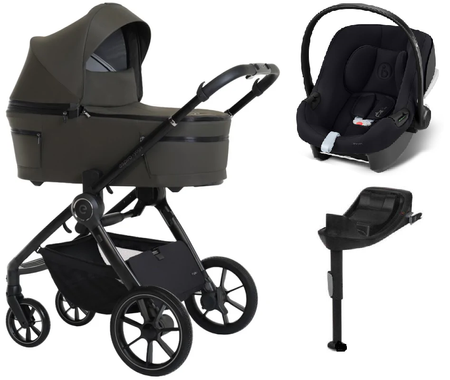 Espiro Yoga 2025 Wózek Głęboko-Spacerowy 114 Life Balance Voice of Nature + Cybex Aton B2 i-Size Fotelik Samochodowy 0-13kg + Baza One Volcano Black