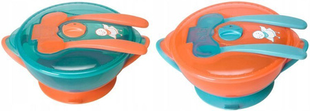 Miska Learn To Eat Duża Niebieska/Pomarańczowa