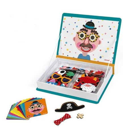 Janod Magnetibook Magnetyczna Układanka Śmieszne Buzie Chłopiec