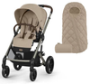 Cybex Balios S Lux 2.0 Wózek Spacerowy Almond Beige + Cybex Śpiworek Snogga 2 Gratis