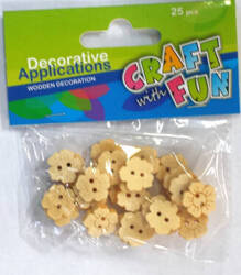 Craft With Fun Aplikacje Dekoracyjne Drewniane Guziki Kwiaty 25szt 