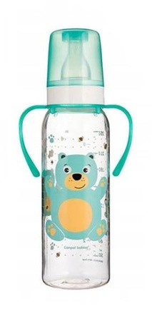Canpol Babies Butelka 250 Ml Dekorowana + Uchwyt (Bpa 0%) Kolekcja Wesołe Zwierzaki