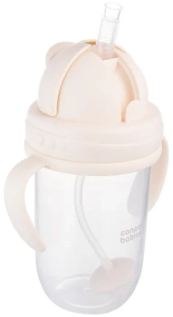 Canpol Babies - Kubek Niekapek Z Rurką I Odważnikiem 270 ML Beżowy