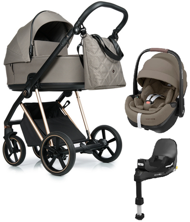 Roan Ivi 2.0 Wózek Głęboko-Spacerowy + Maxi-Cosi Pebble 360 Pro2 Fotelik Samochodowy + Baza