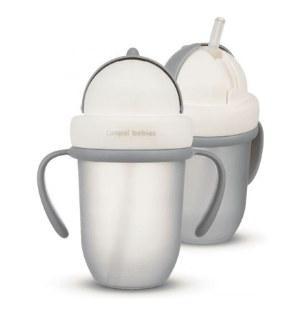 Canpol Babies Matte Pastels KubekZe Składaną Rurką Silikonową 210ml 56/522_grey Grey