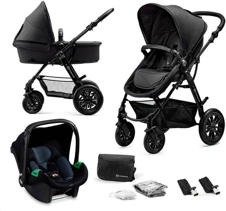 KinderKraft Moov Wózek Głęboko-Spacerowy 3w1 Black
