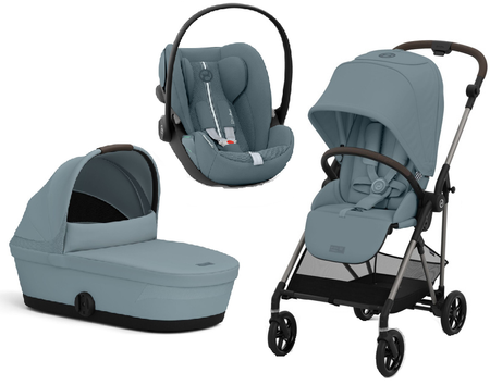 Cybex Melio Wózek Głęboko-Spacerowy Stormy Blue + Cloud G I-Size
