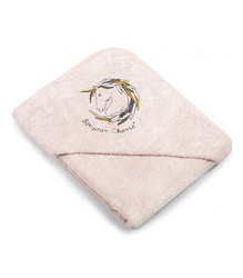 Bonjour Cherie Okrycie kąpielowe z kapturkiem Różowe 100x100 cm 